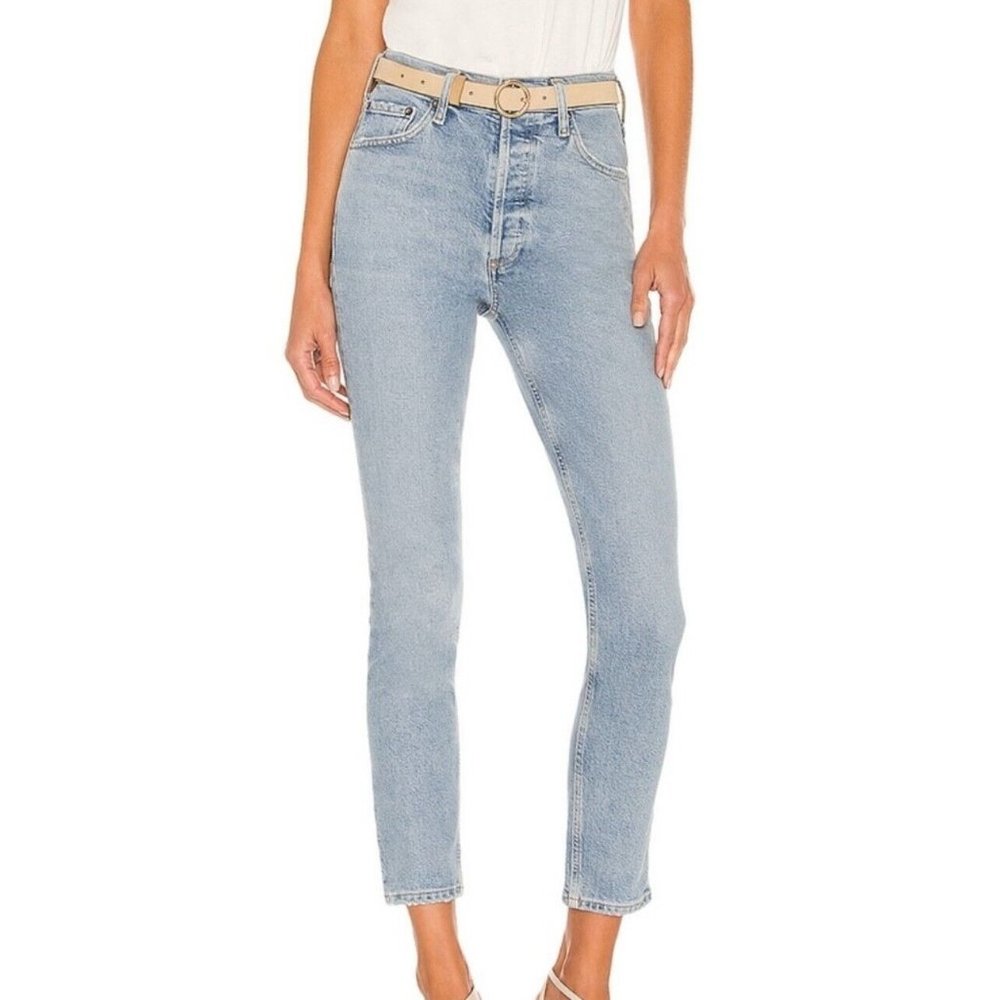 NWT AGolde Nico High Rise Slim Fit Jeans in Cliffside Womens Size 31 Stretch